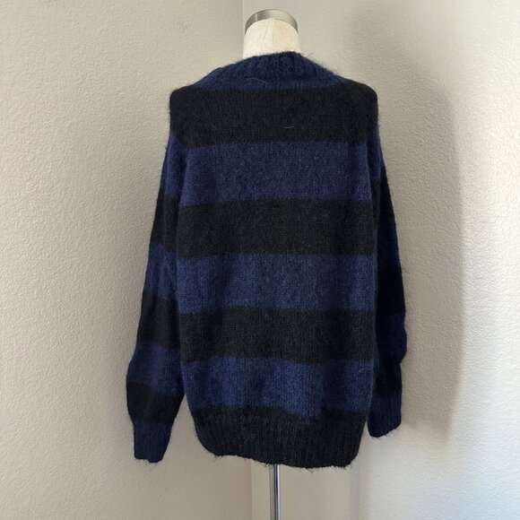 COS Stripe Ribbed Crew Neck Relaxed Fit Knit Jumper Long Sleeve Mohair Wool Blen - Picture 2 of 8